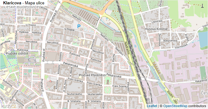 Klaricova - mapa ulice