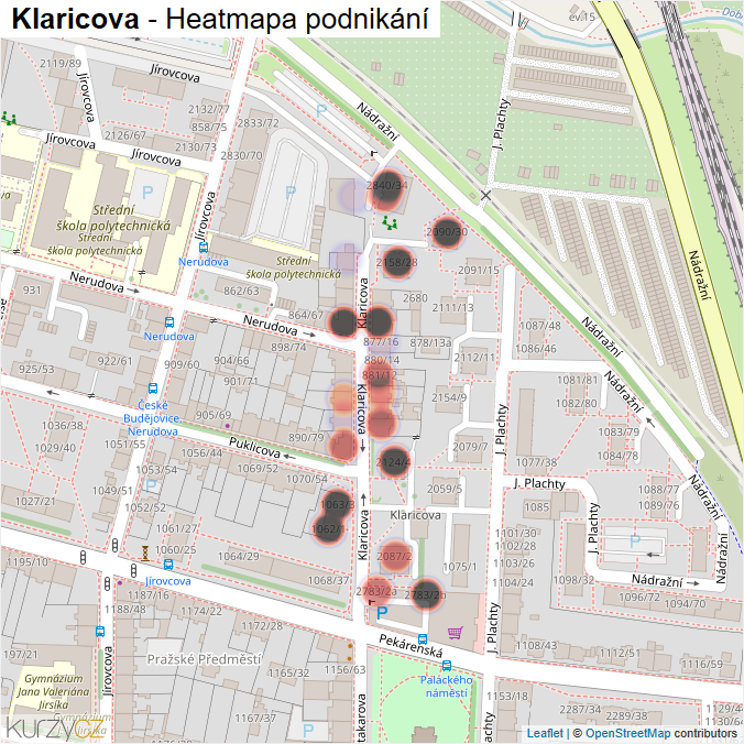Mapa Klaricova - Firmy v ulici.