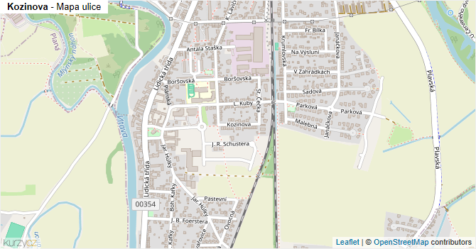 Kozinova - mapa ulice