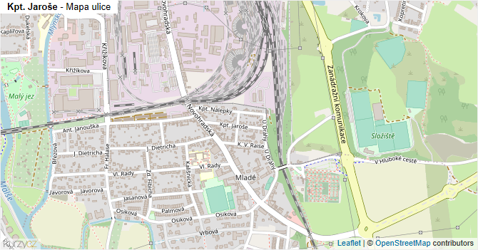 Kpt. Jaroše - mapa ulice