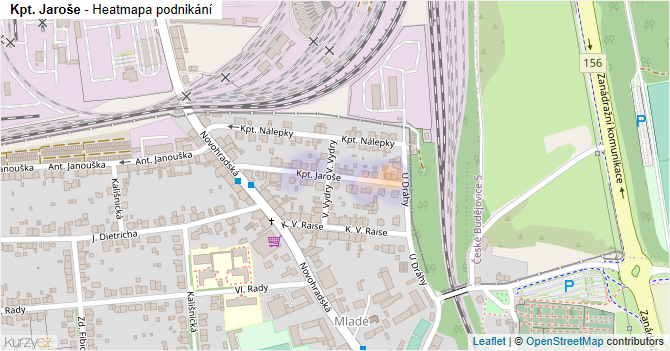 Kpt. Jaroše - mapa podnikání