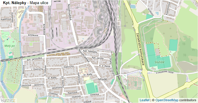 Kpt. Nálepky - mapa ulice