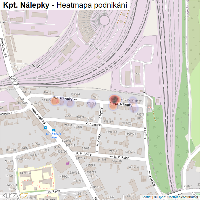 Mapa Kpt. Nálepky - Firmy v ulici.