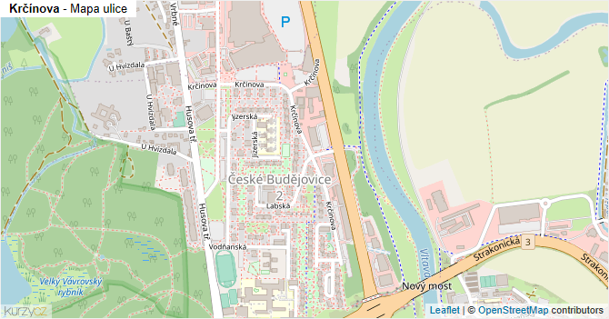 Krčínova - mapa ulice