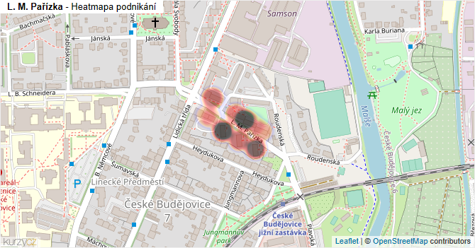 L. M. Pařízka - mapa podnikání