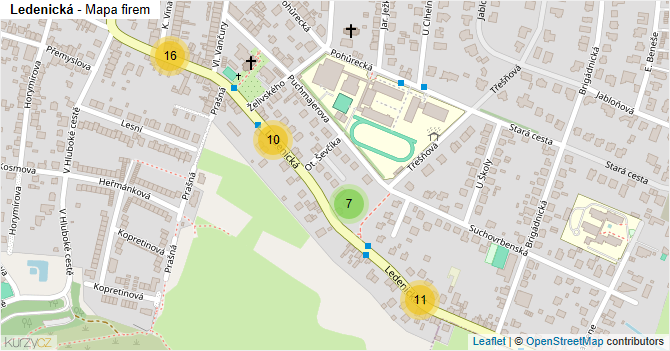Ledenická - mapa firem