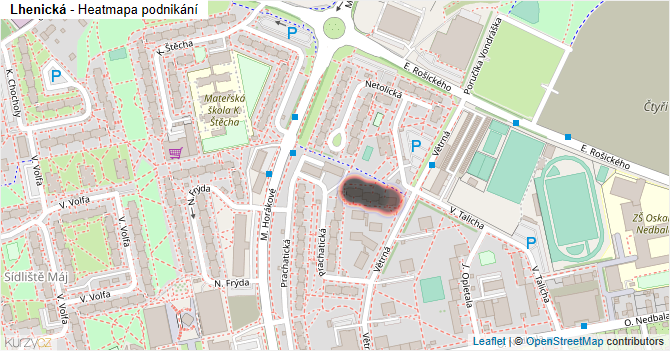 Lhenická - mapa podnikání