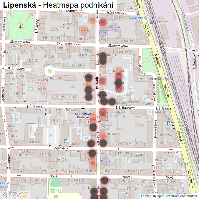 Mapa Lipenská - Firmy v ulici.