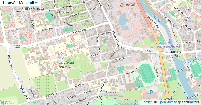Lipová - mapa ulice