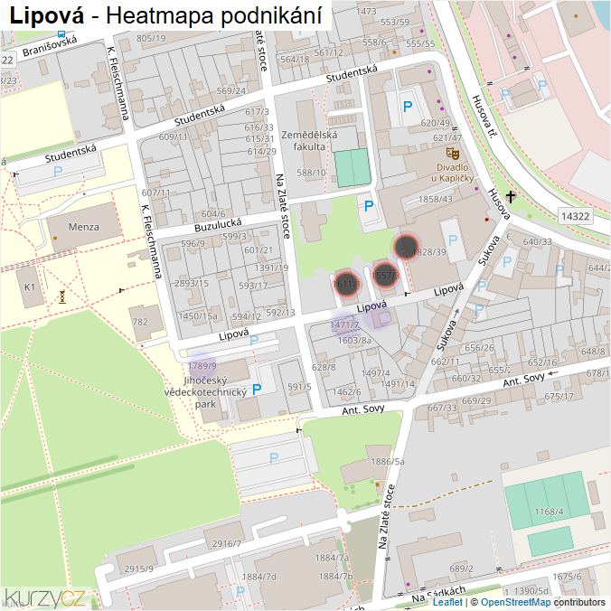 Mapa Lipová - Firmy v ulici.