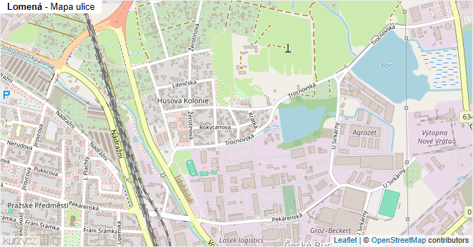 Lomená - mapa ulice