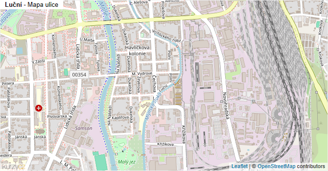 Luční - mapa ulice