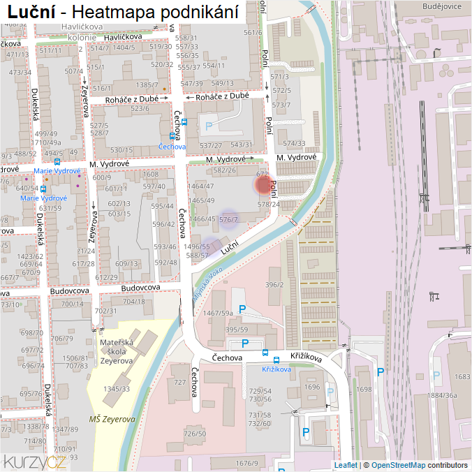 Mapa Luční - Firmy v ulici.