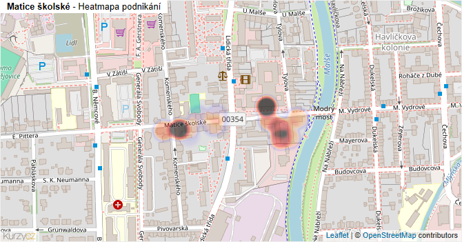 Matice školské - mapa podnikání