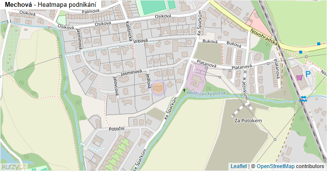 Mechová - mapa podnikání