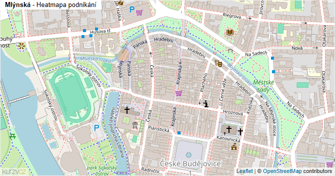 Mlýnská - mapa podnikání