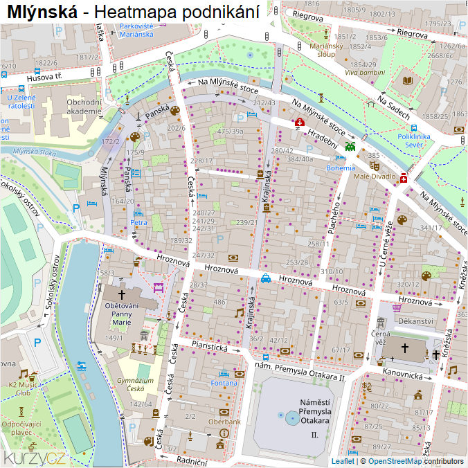 Mapa Mlýnská - Firmy v ulici.