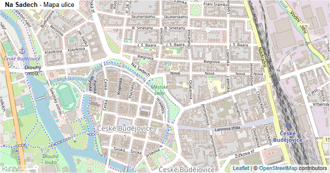 Na Sadech - mapa ulice