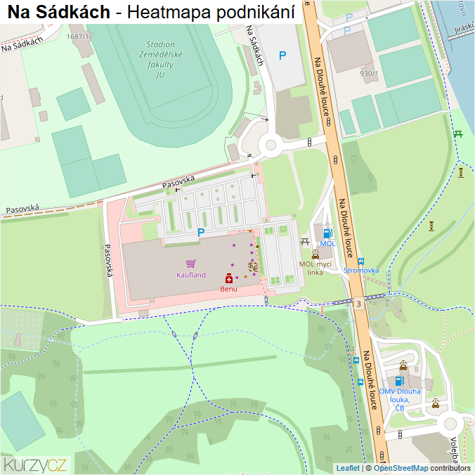 Mapa Na Sádkách - Firmy v ulici.