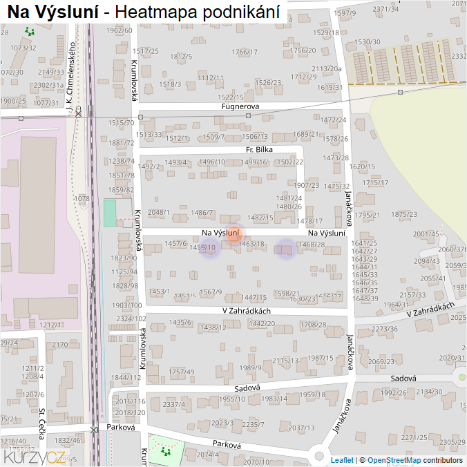 Mapa Na Výsluní - Firmy v ulici.