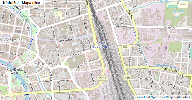 Nádražní - mapa ulice