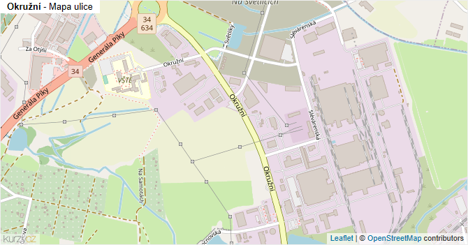 Okružní - mapa ulice