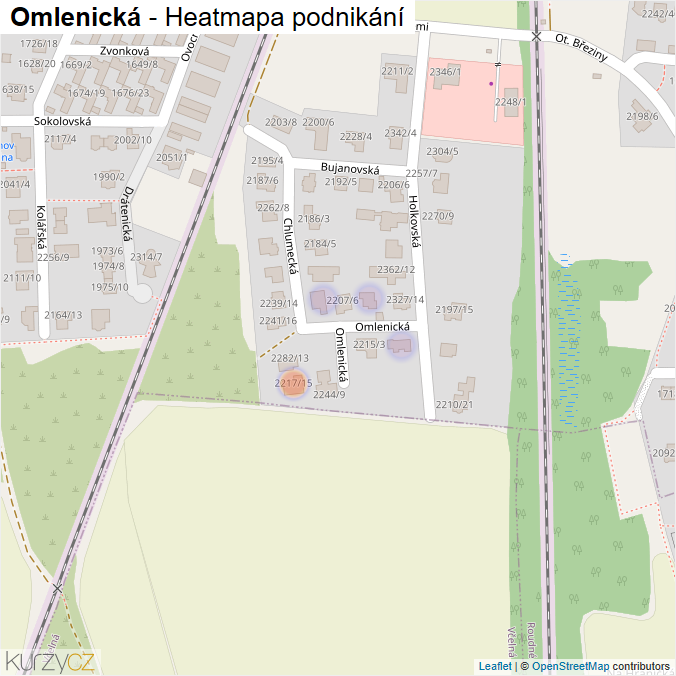 Mapa Omlenická - Firmy v ulici.
