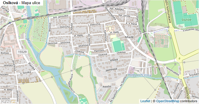 Osiková - mapa ulice