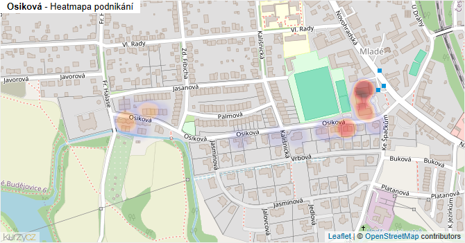 Osiková - mapa podnikání