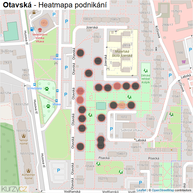 Mapa Otavská - Firmy v ulici.