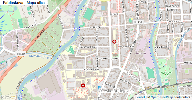 Pabláskova - mapa ulice
