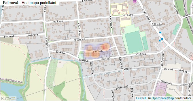 Palmová - mapa podnikání