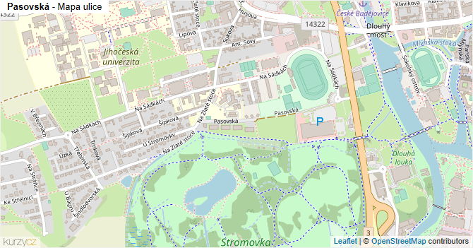 Pasovská - mapa ulice