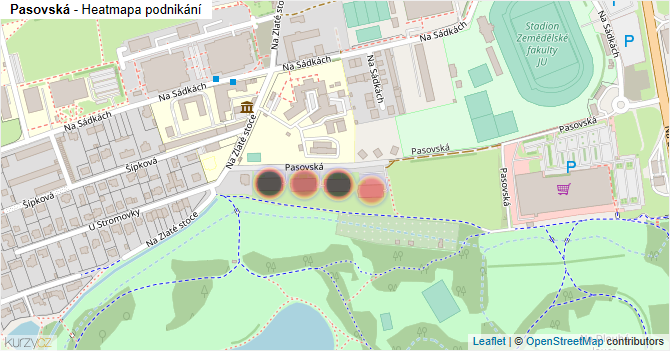 Pasovská - mapa podnikání