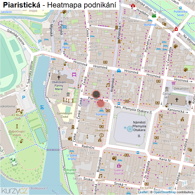 Mapa Piaristická - Firmy v ulici.
