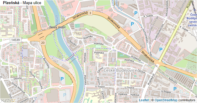 Plzeňská - mapa ulice