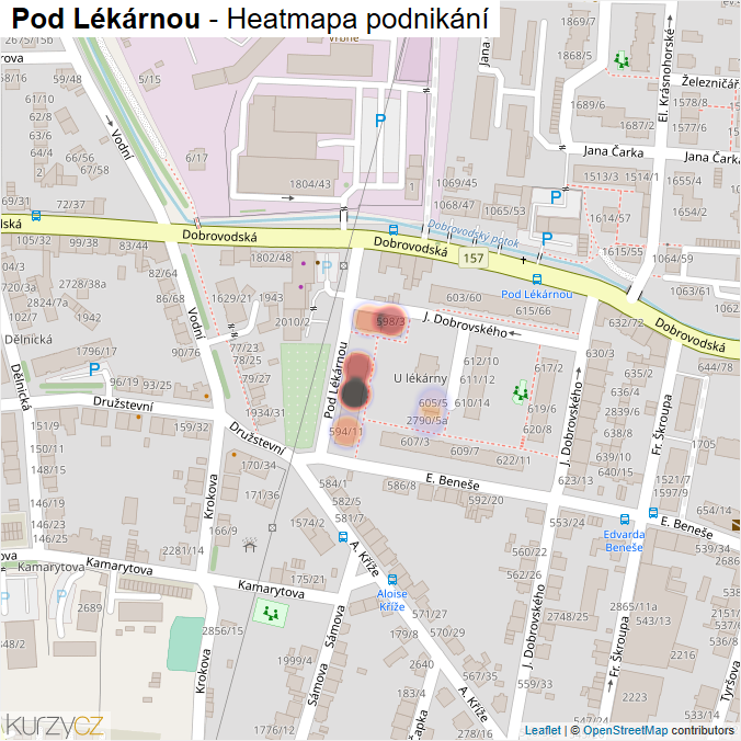 Mapa Pod Lékárnou - Firmy v ulici.