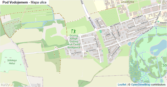 Pod Vodojemem - mapa ulice