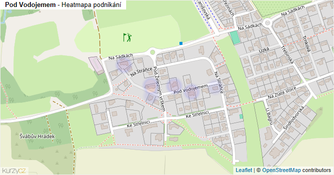 Pod Vodojemem - mapa podnikání