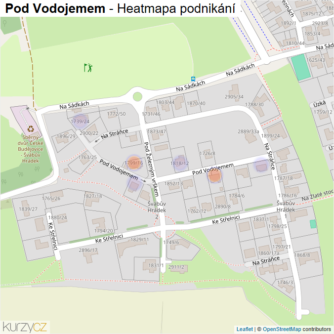Mapa Pod Vodojemem - Firmy v ulici.