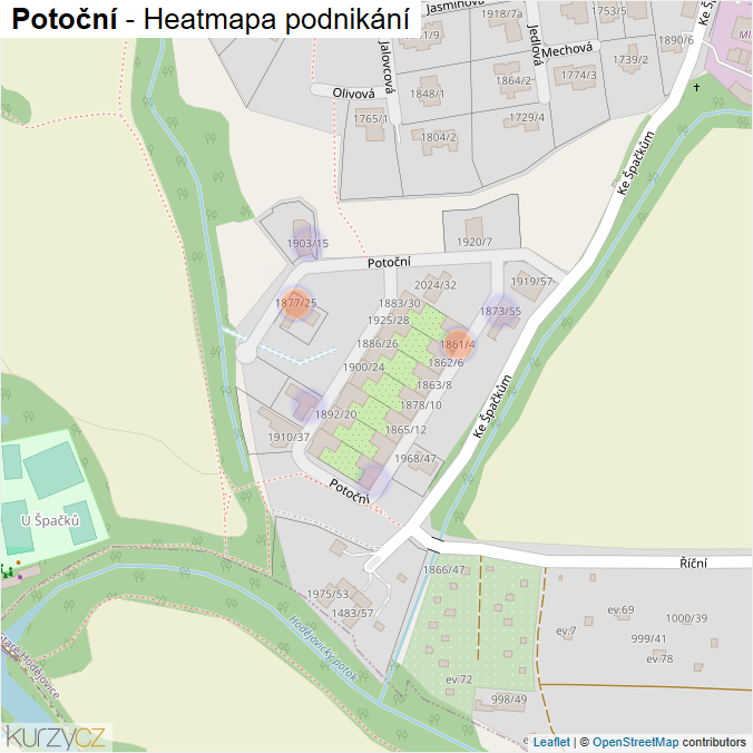 Mapa Potoční - Firmy v ulici.