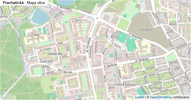 Prachatická - mapa ulice