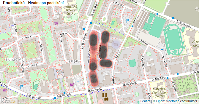 Prachatická - mapa podnikání