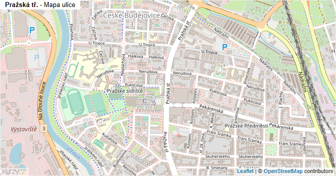 Pražská tř. - mapa ulice