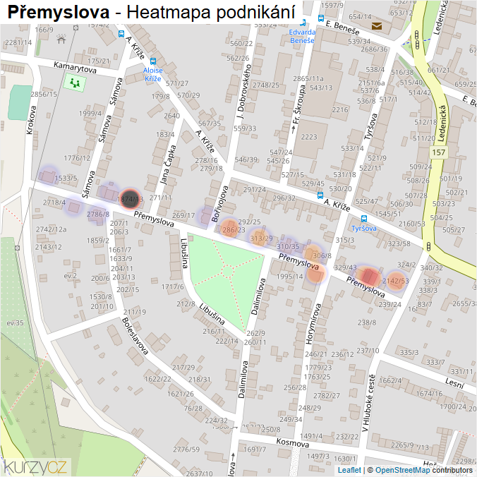 Mapa Přemyslova - Firmy v ulici.