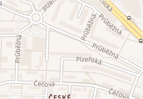 Průběžná v obci České Budějovice - mapa ulice