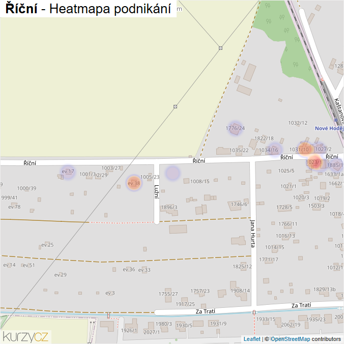 Mapa Říční - Firmy v ulici.