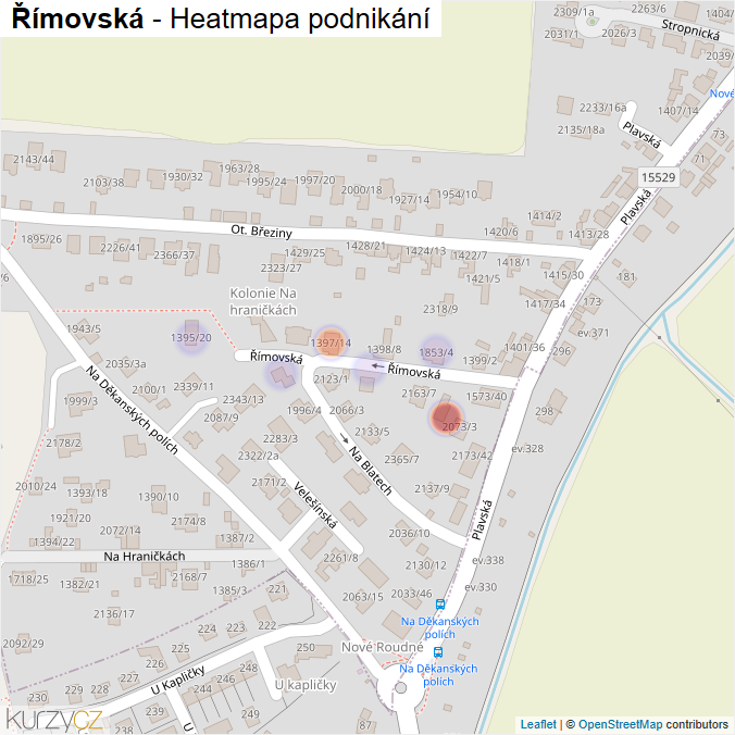 Mapa Římovská - Firmy v ulici.