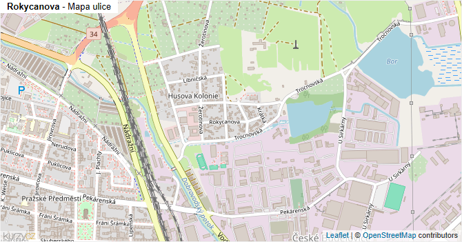 Rokycanova - mapa ulice