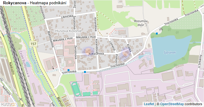 Rokycanova - mapa podnikání